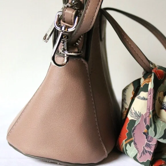 Steve Madden Steve Bcosta Handbag Crossbody Purse Floral Scarf Nude Neutral - Picture 4 of 8